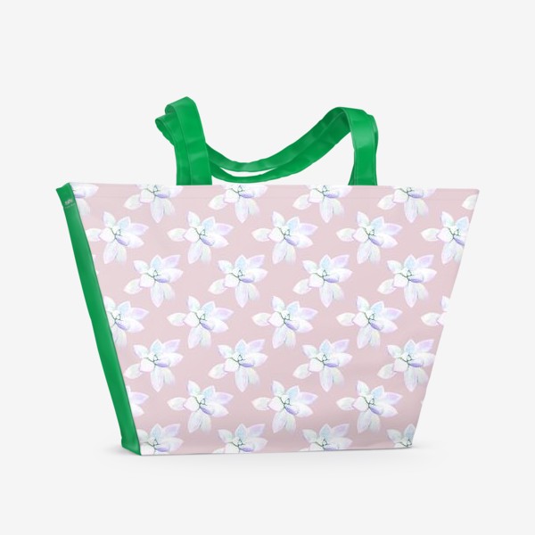 Пляжная сумка «Суккуленты на розовом»