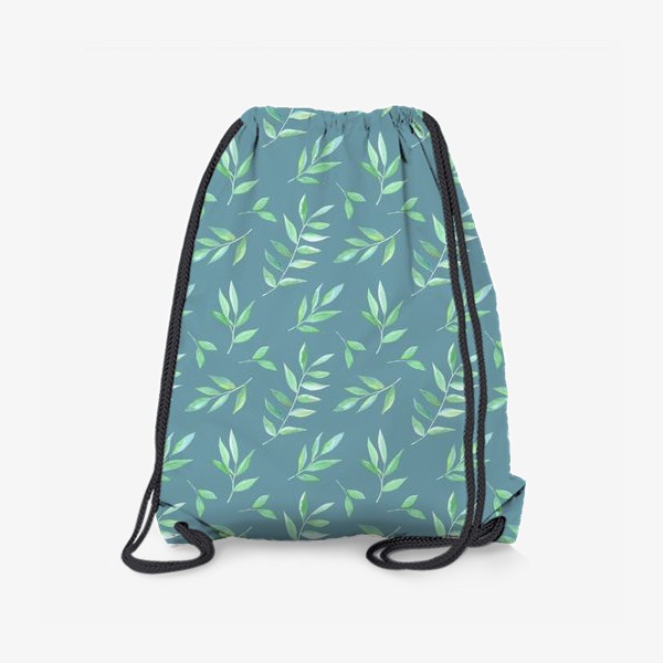 Рюкзак «Узор с листьями на темном фоне»