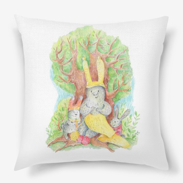 Подушка «Зайцы в лесу»