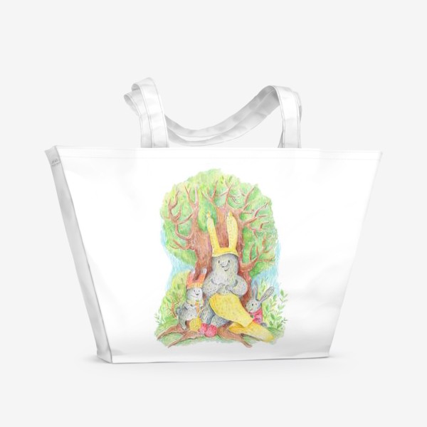 Пляжная сумка «Зайцы в лесу»