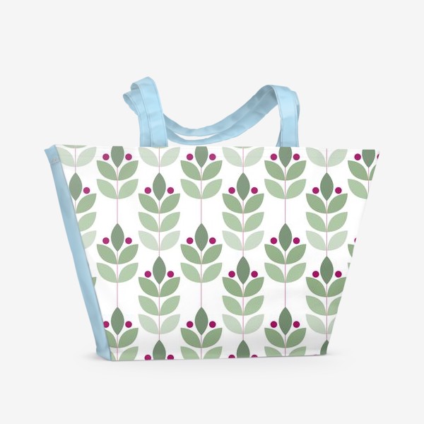 Пляжная сумка «Ветки и ягоды в скандинавском стиле»