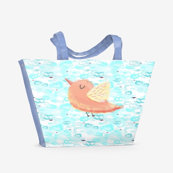 Пляжная сумка «Птичка в облаках небо_Bird_sky_cloud»