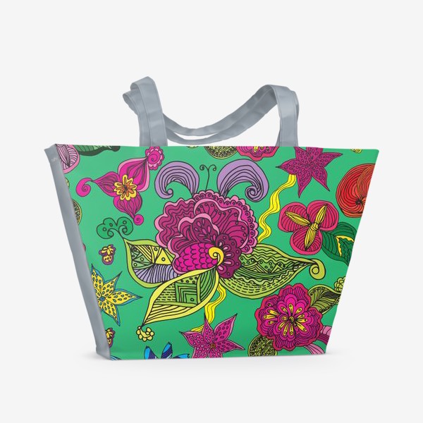 Пляжная сумка &laquo;Узор "Тропические цветы"&raquo;