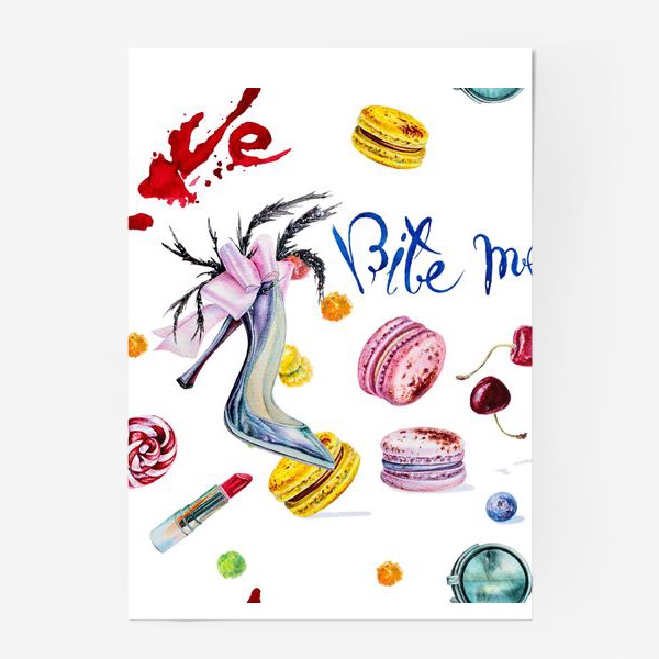 Постер «Мода, туфли и сладости»