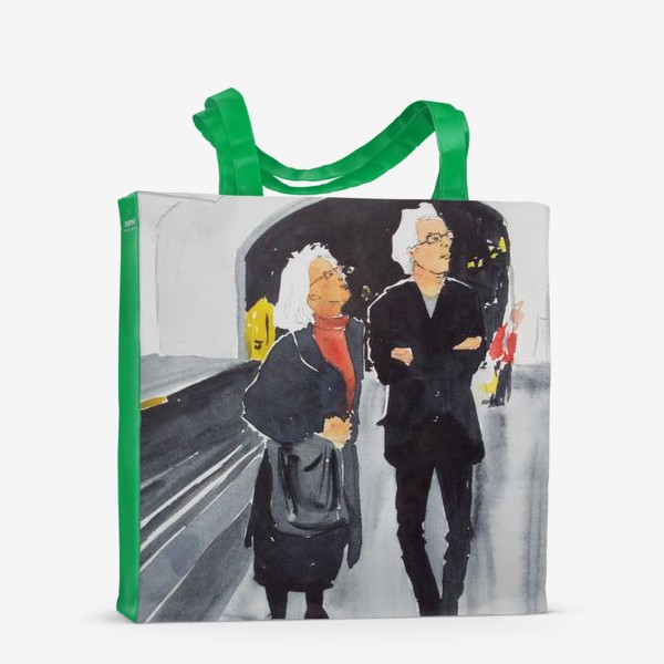 Сумка-шоппер «Парижская парочка в метро»