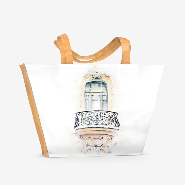 Пляжная сумка «Акварельная иллюстрация "Балкон"»