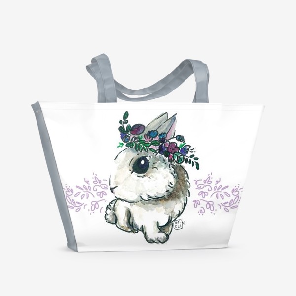 Пляжная сумка «Зайка/Кролик в цветах»