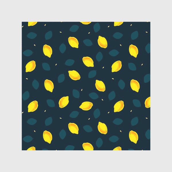 Скатерть «Сочные лимоны на синем фоне»