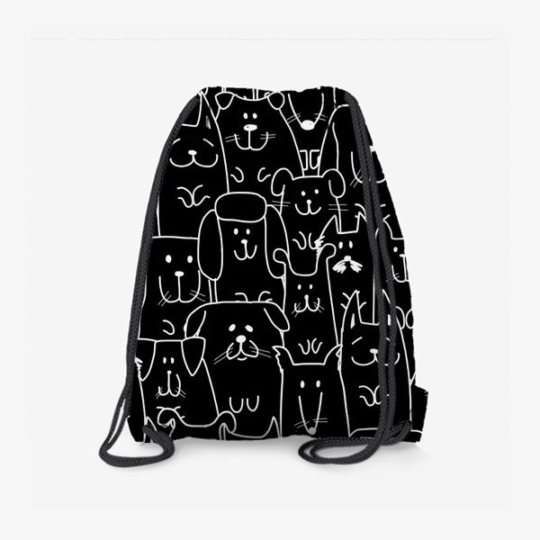 Рюкзак «Собаки на черном фоне.»