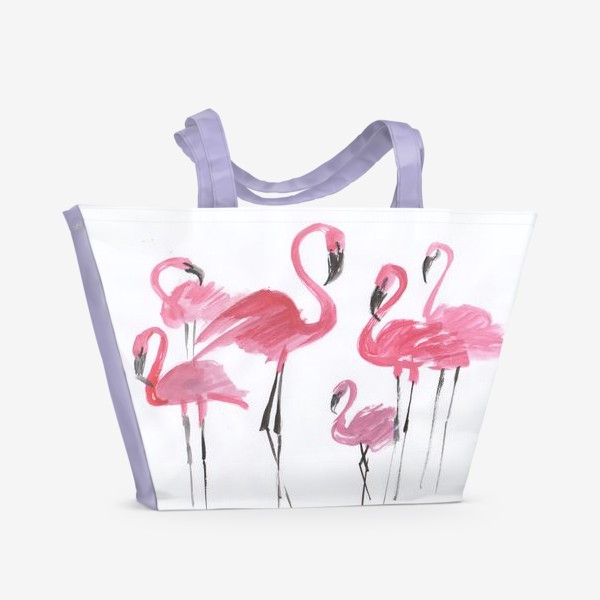 Пляжная сумка &laquo;фламинго&raquo;