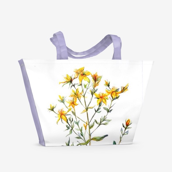 Пляжная сумка «Растение Зверобой»