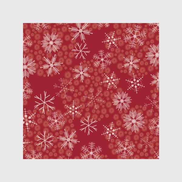 Скатерть «Снежинки на красном фоне»