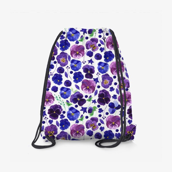 Рюкзак «Акварельные фиолетовые цветы Анютины глазки»