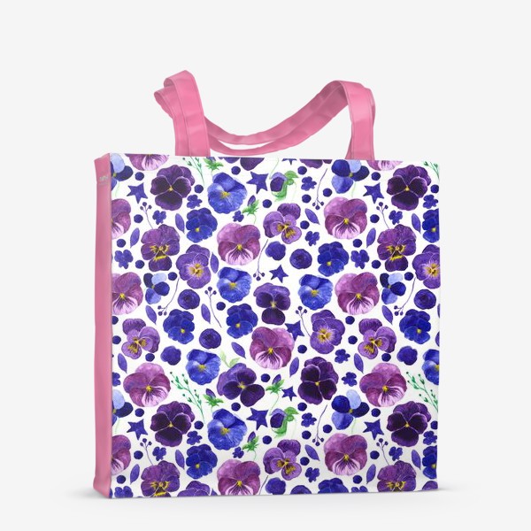 Сумка-шоппер «Акварельные фиолетовые цветы Анютины глазки»