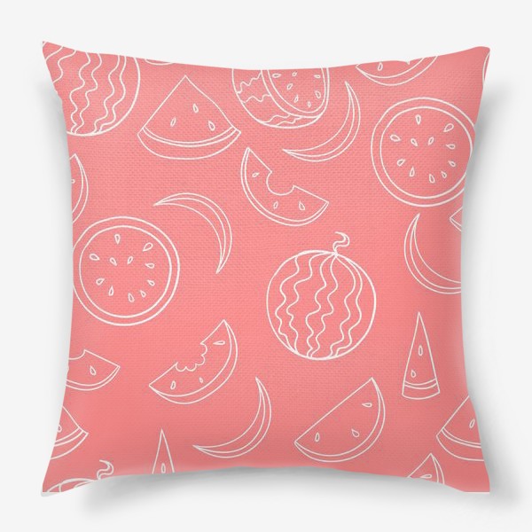 Подушка «Девчачье. Арбузики. Лето в розовом цвете. Watermelon»