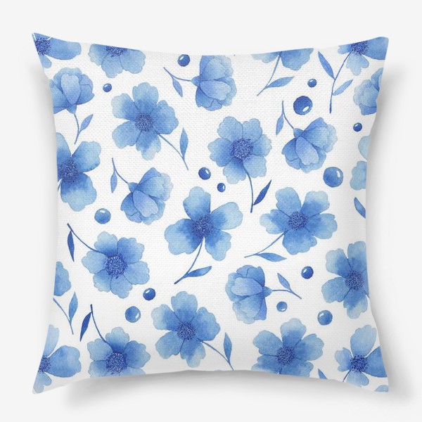 Подушка «Голубые цветы »