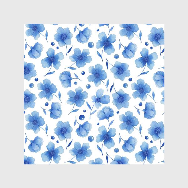 Шторы «Голубые цветы »