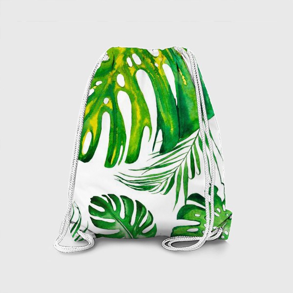 Рюкзак «Тропики акварелью на белом. Tropic watercolor»