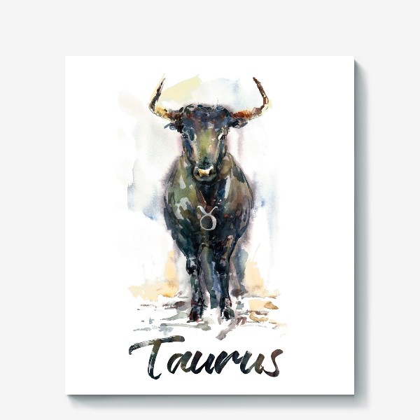 Холст «Taurus / Телец. Акварель»