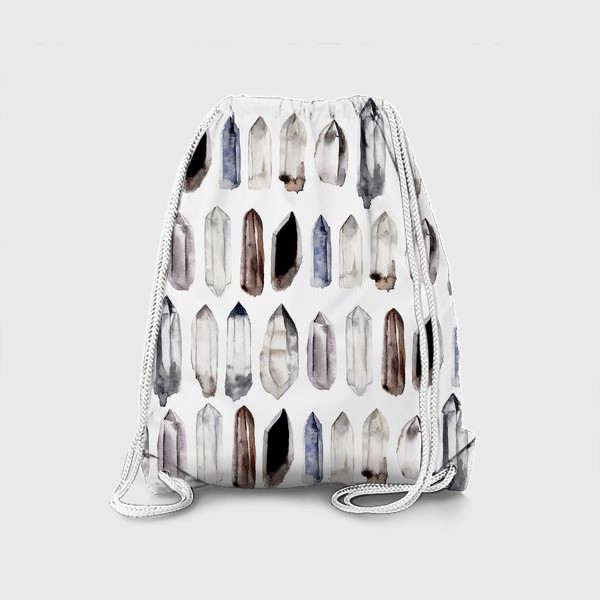 Рюкзак «Акварельные кристаллы на бежевом»