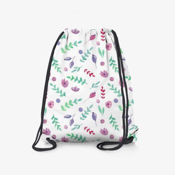 Рюкзак «Летний узор с цветами и ягодами»