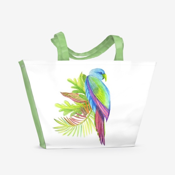 Пляжная сумка «Попугай и тропики»