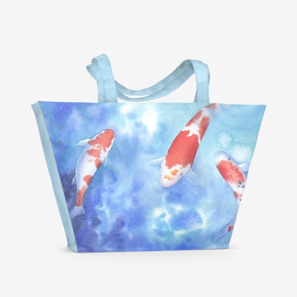 Пляжная сумка «Яркие рыбы в твоем пруду »