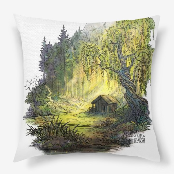 Подушка «Хижина в лесу»