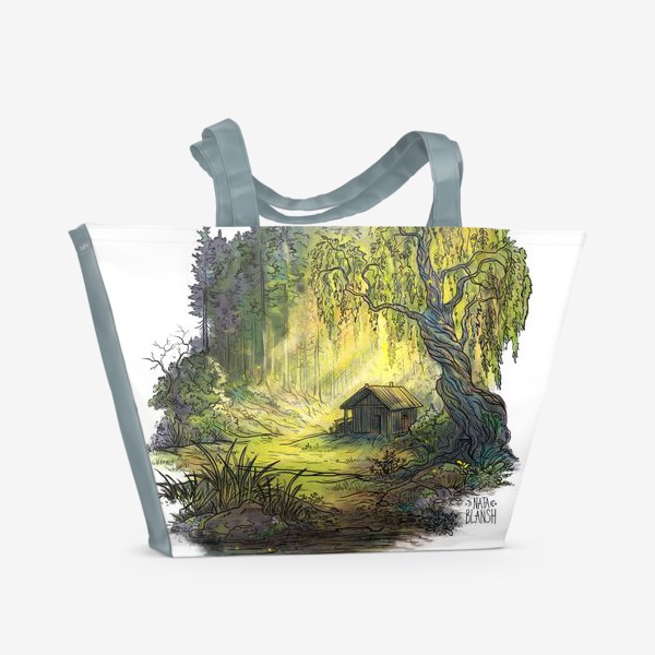 Пляжная сумка «Хижина в лесу»