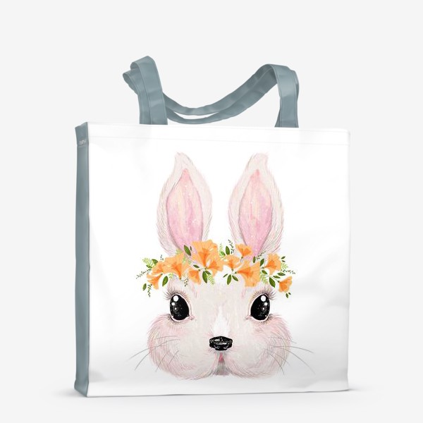 Сумка-шоппер &laquo;Милый кролик в цветочном венке&raquo;