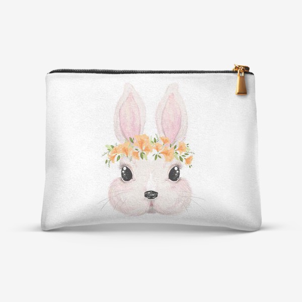 Косметичка «Милый кролик в цветочном венке»