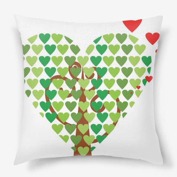 Подушка «Иллюстрация дерево и любовь»