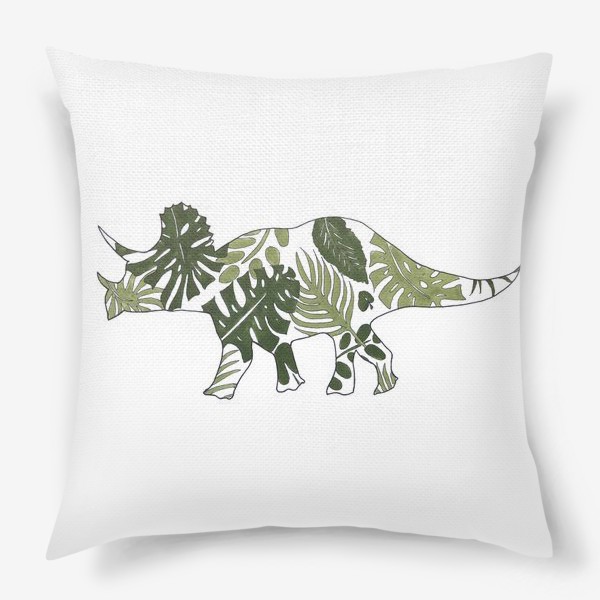 Подушка &laquo;трицератопс. тропический динозавр&raquo;