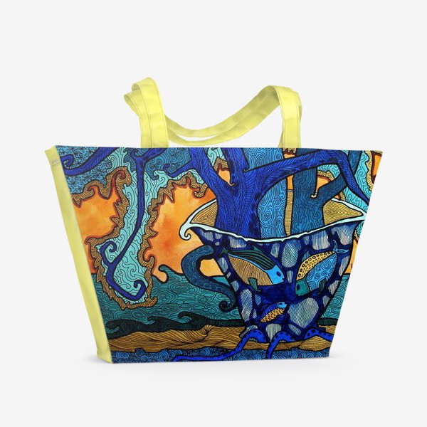 Пляжная сумка «Синие деревья»