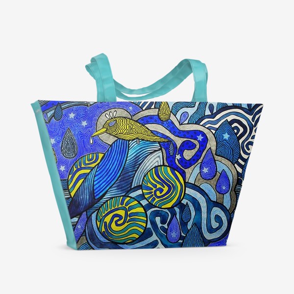 Пляжная сумка «Синяя птица дождя»