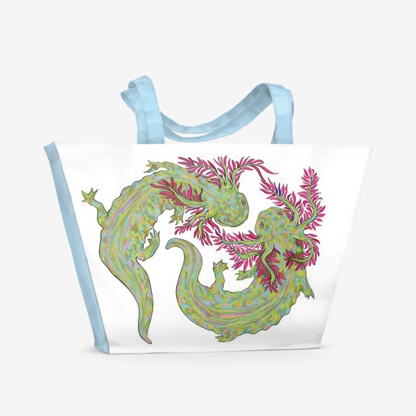 Пляжная сумка «dancing axolotl»