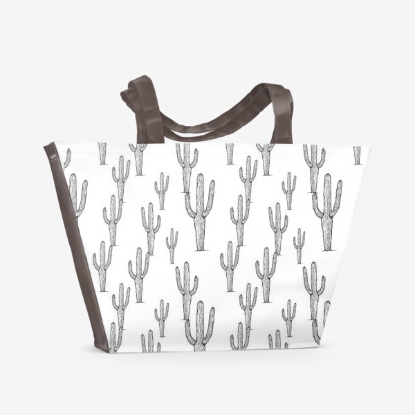 Пляжная сумка «Паттерн из кактусов сугуаро»