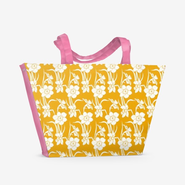 Пляжная сумка «Нарциссы на желтом фоне»