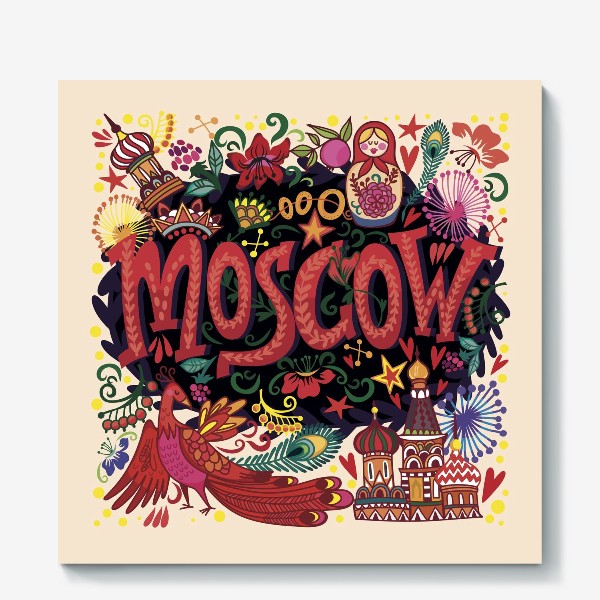 Холст «О Москве. Moscow illustration»