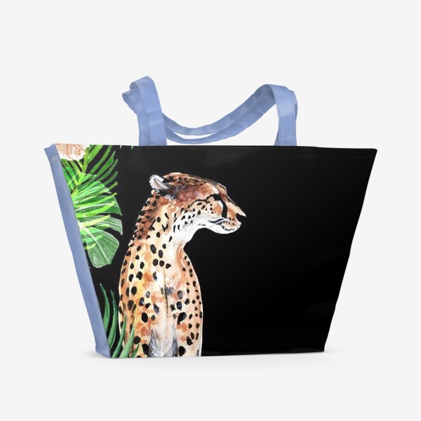 Пляжная сумка «Леопард и тропики»