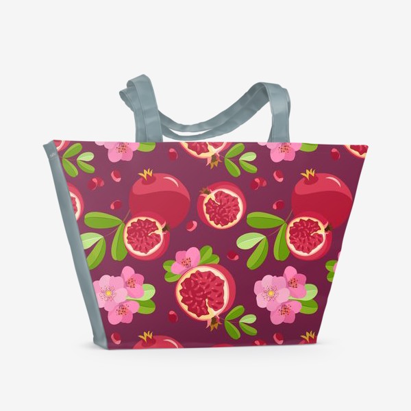 Пляжная сумка «Сладкий гранат с цветами»
