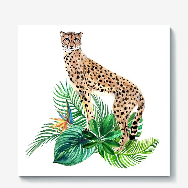 Холст «леопард в тропиках»