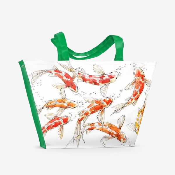 Пляжная сумка «рыбки кои»