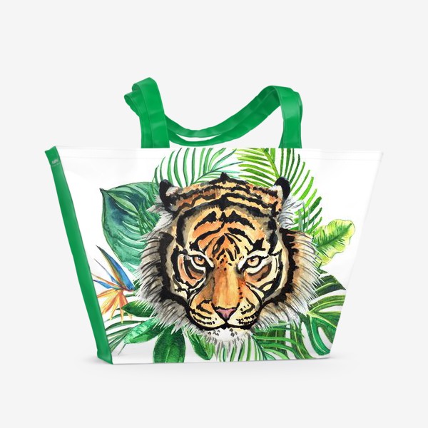 Пляжная сумка «Тигр в тропиках»