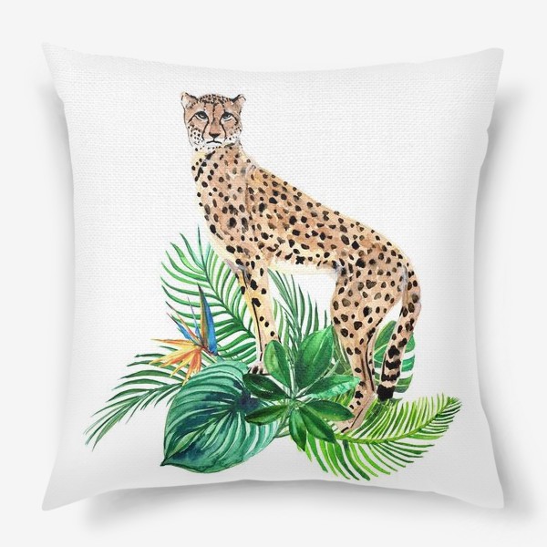 Подушка «леопард в тропиках»