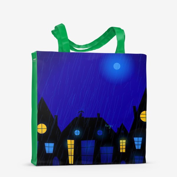 Сумка-шоппер «Ночной город под дождем»