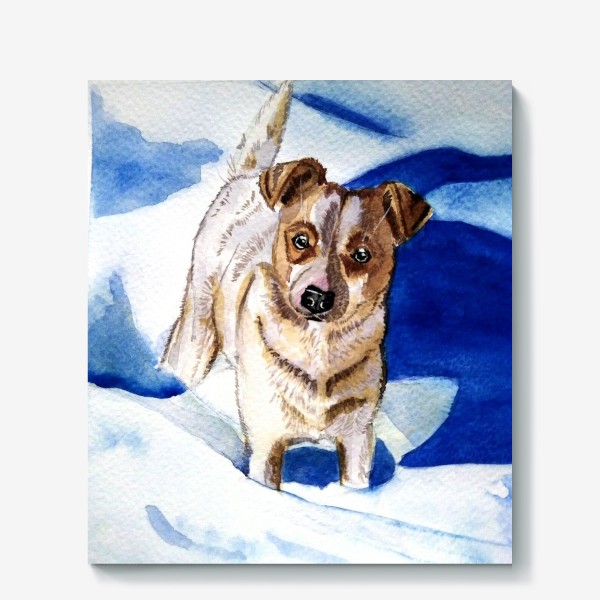 Холст «Собака в снегу»