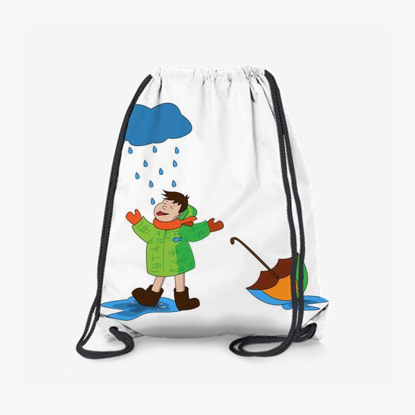 Рюкзак «мальчик радуется дождю»