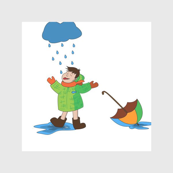 Скатерть «мальчик радуется дождю»