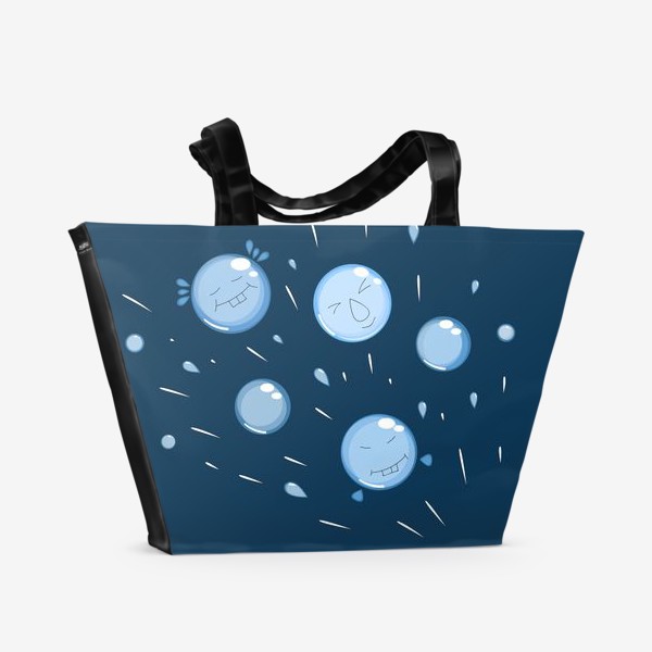 Пляжная сумка «Весёлые капли дождя»